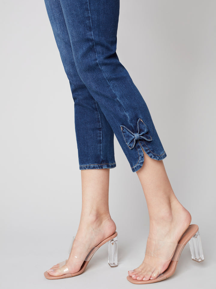 C5333 Jeans with Side Knot Crop