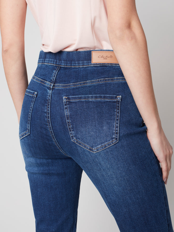 C5333 Jeans with Side Knot Crop