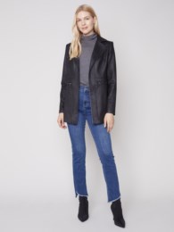 Long Faux Lthr Jkt C6270