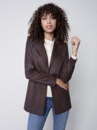 Long Faux Lthr Jkt C6270