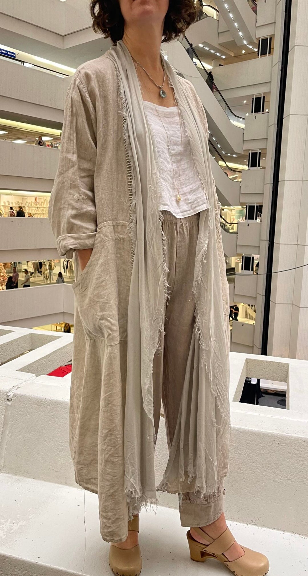 LINEN SILK COMBO DUSTER 11108