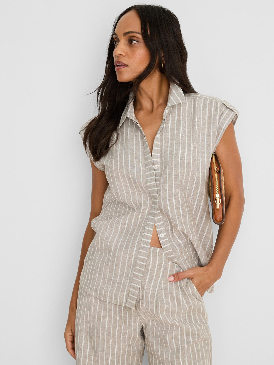 M261698 LUREX LINEN TOP