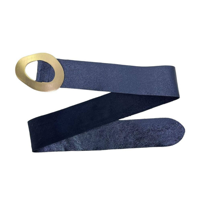 Metallic Leather Suede Belt buckle: Gold