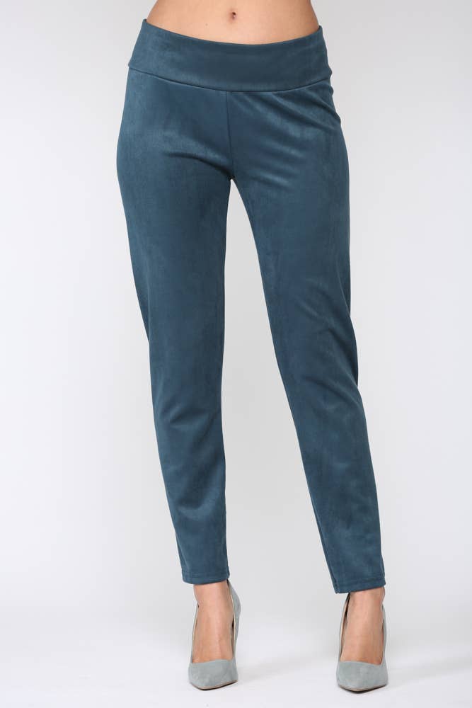 Annelise Stretch Suede Pant: Black / M / A5499