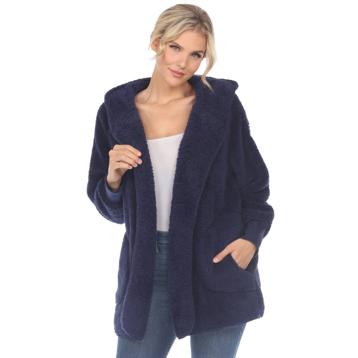Plush Hooded Cardi: Black / L/XL