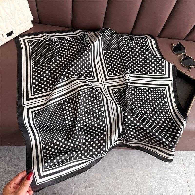 Sheer Trend - Fashion Print Square Scarf: LIGHT PINK