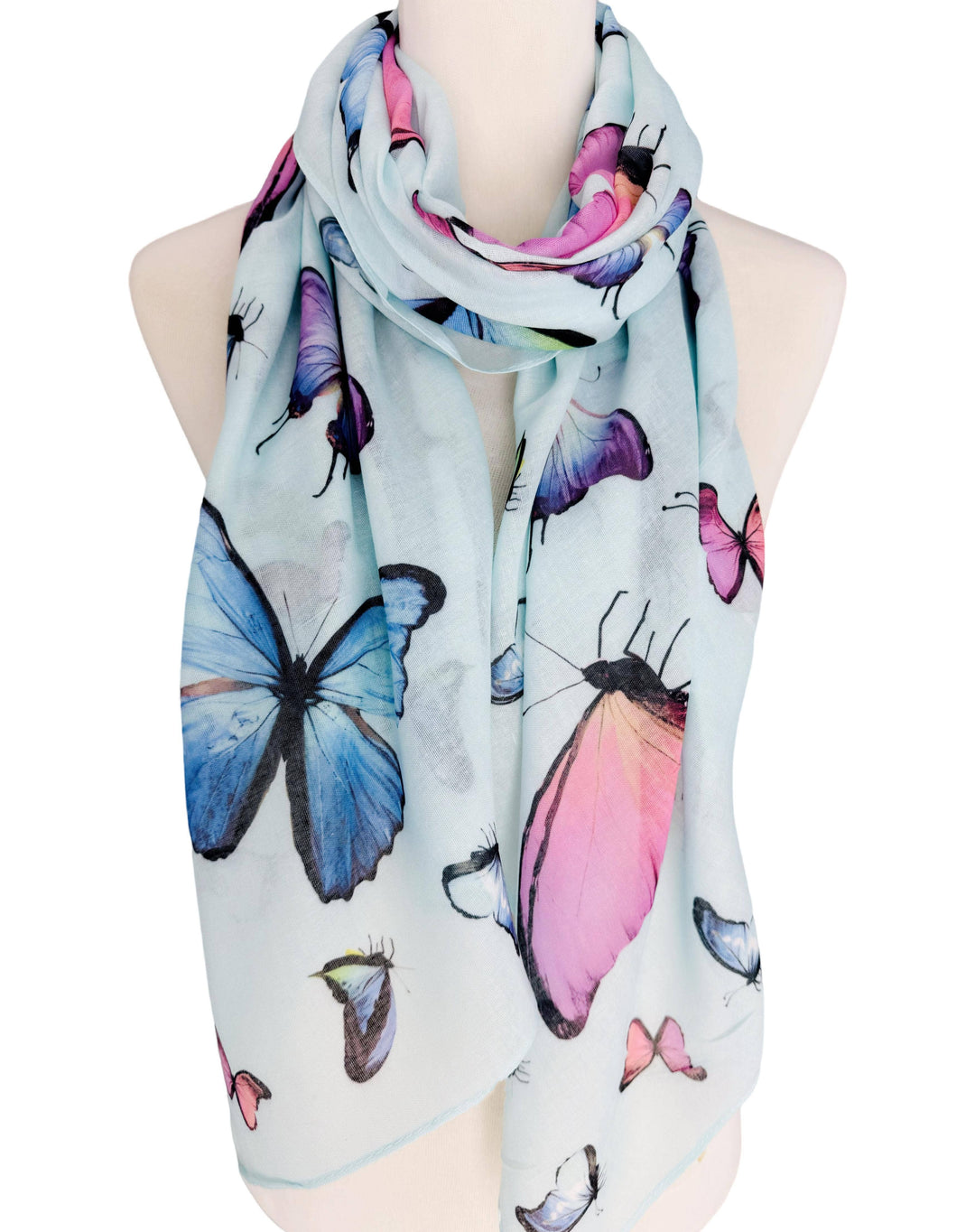 Multicolor Butterfly Scarf: Brown