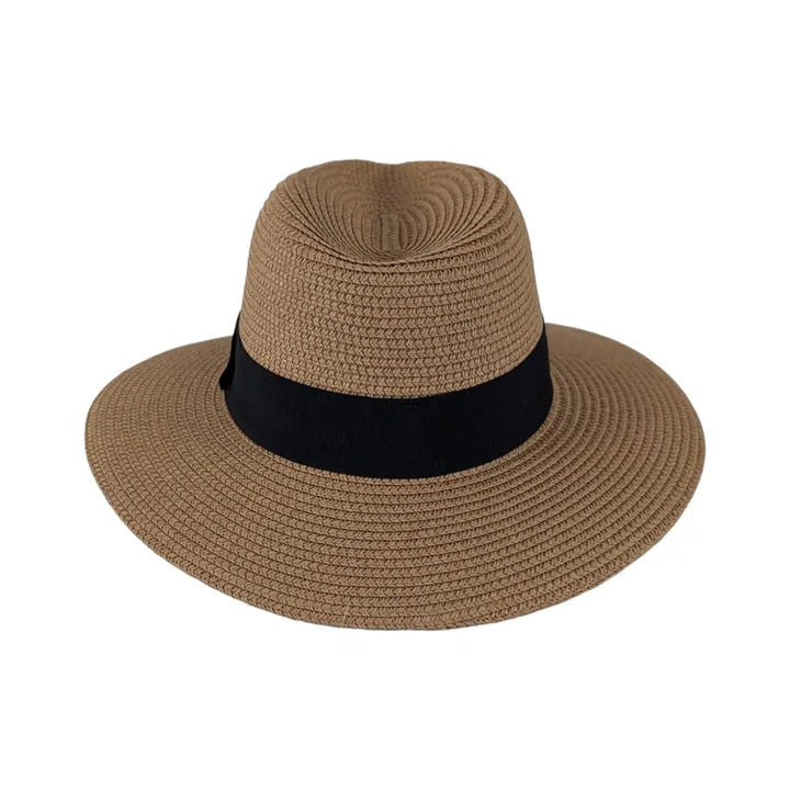 Safari Fedora Straw Hat: Beige