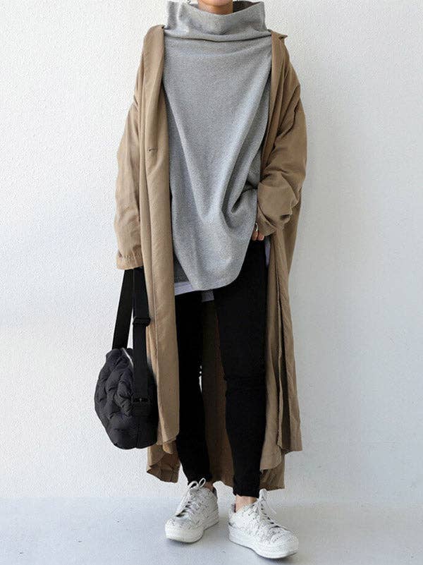 Black&Gray Oversize T-Shirt: BLACK / M
