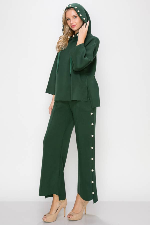 Farrah Scuba Pearl Pant: White / L