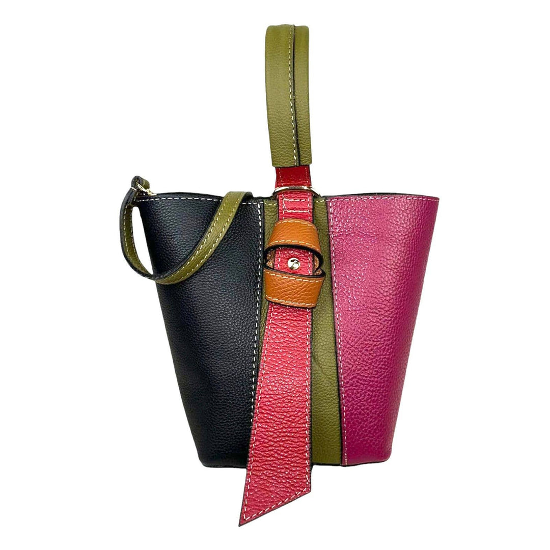 Multicolor  Leather Bag: Flock