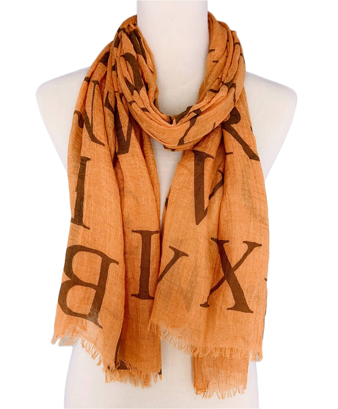 Alphabet Prints Scarf: Yellow