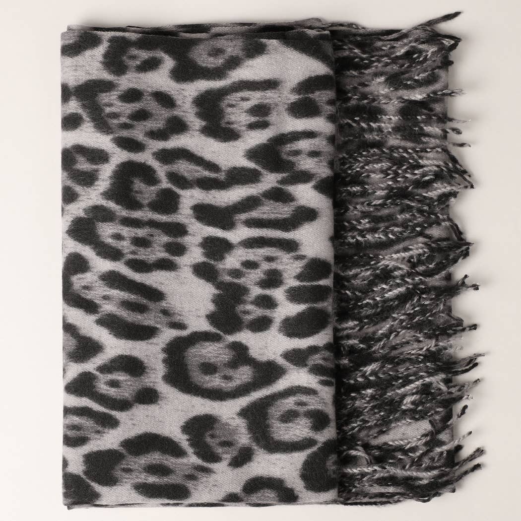 Leopard Animal Print Cashmere Feel Scarf