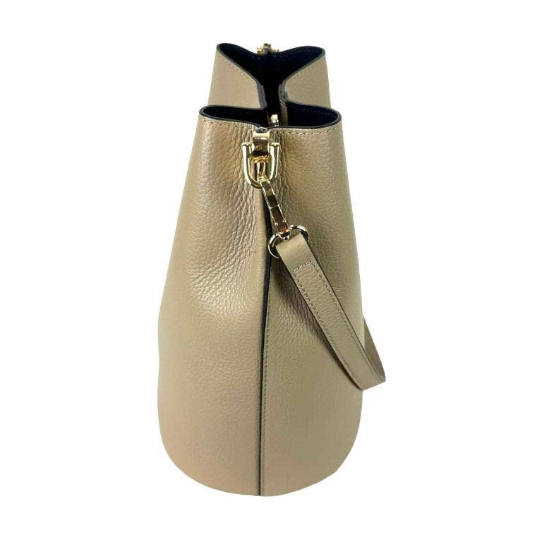 High Quality Italian Leather Shoulder Bag: Yellow