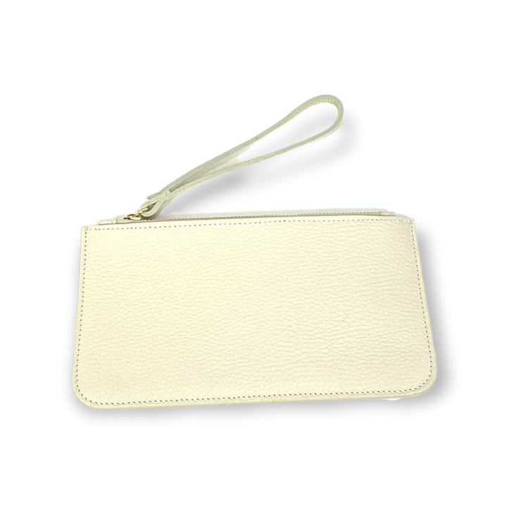 Genuine Leather Bag w/Wrist Strap: Dark blue / Large