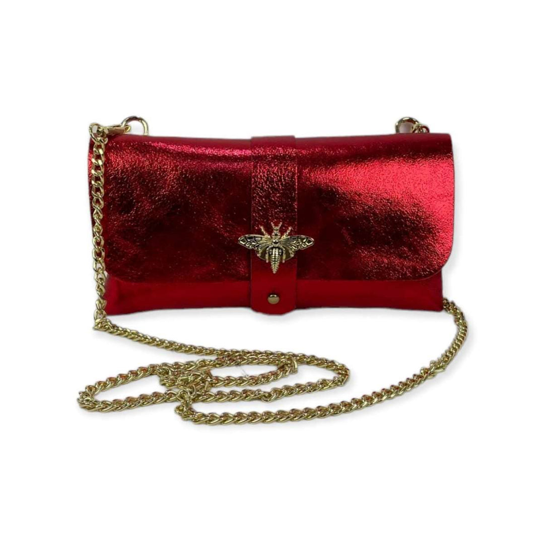 Italian Leather Bag: Red
