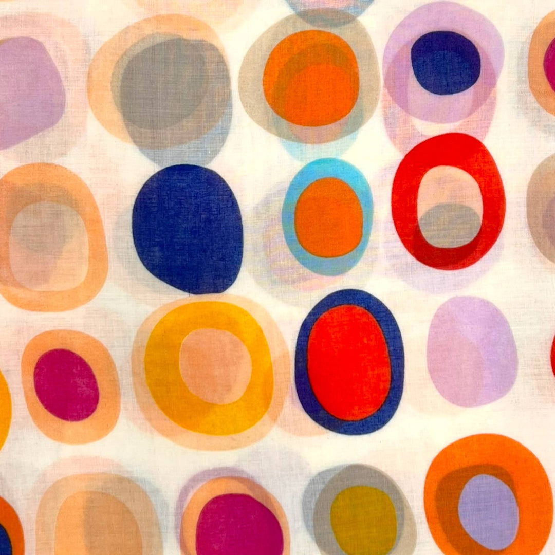 Retro style dots scarf : White