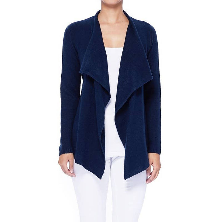 Draped Sweater Cardigan MK8218: MAUVE / L