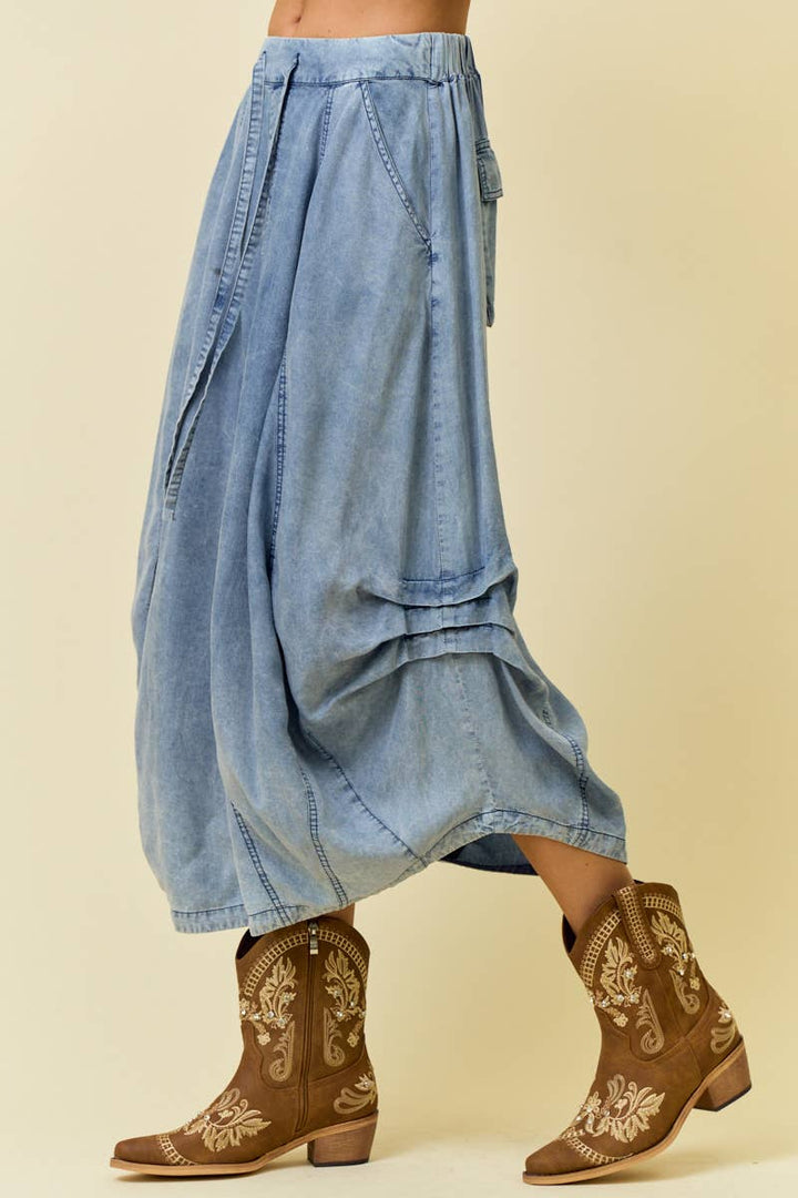 TENCEL SKIRT - 6557S-2: DENIM / M