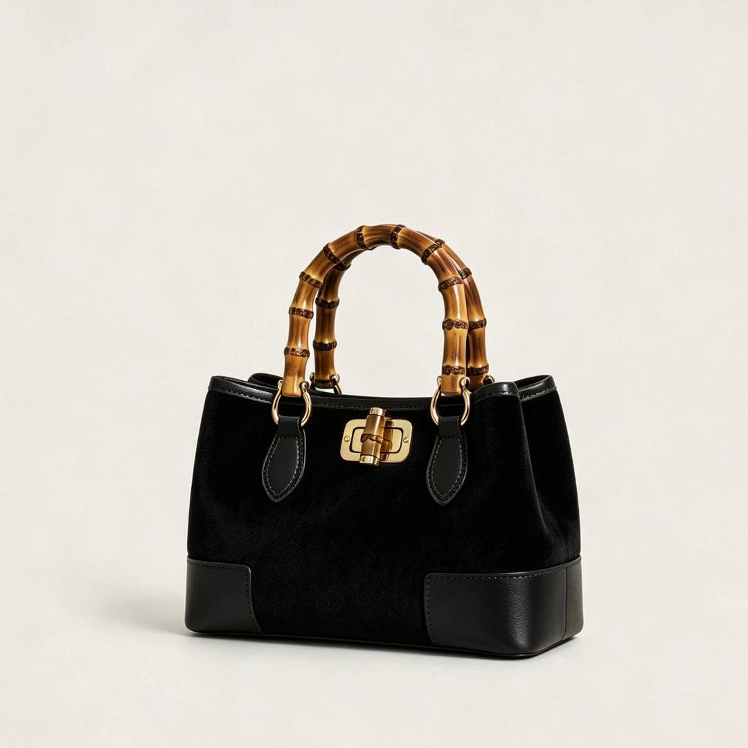 Genuine leather bamboo: Nero