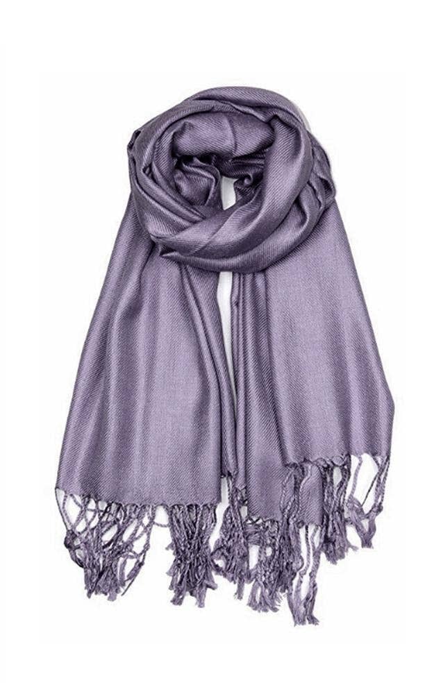 Mid Gray Color Fashion Pashmina Shawl Scarf
