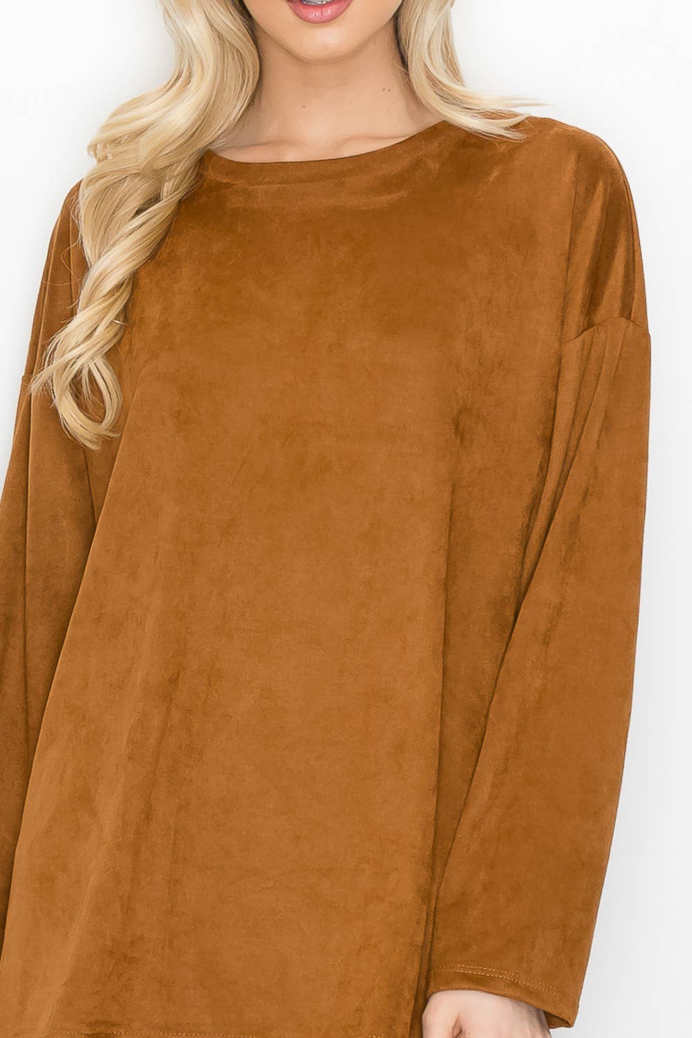 Adi Stretch Suede Top: UMBER / M / A5418