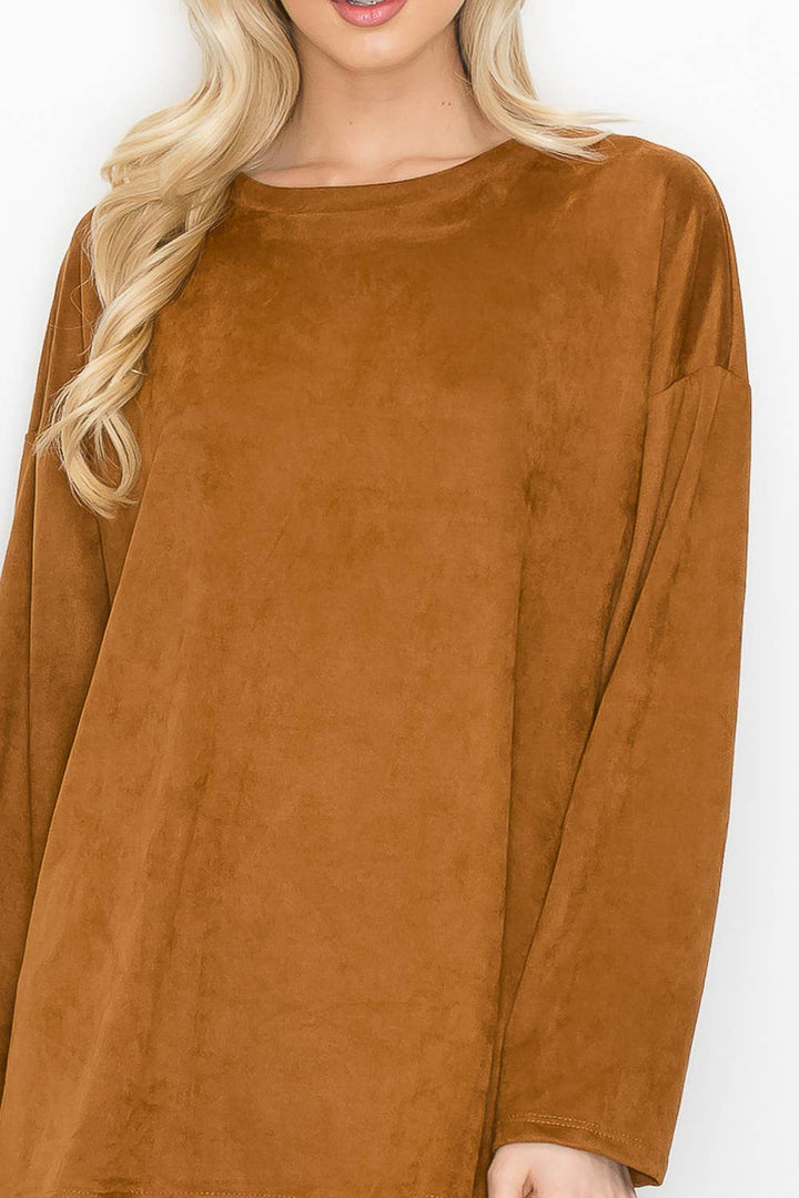 Adi Stretch Suede Top: BLACK / L / A5418