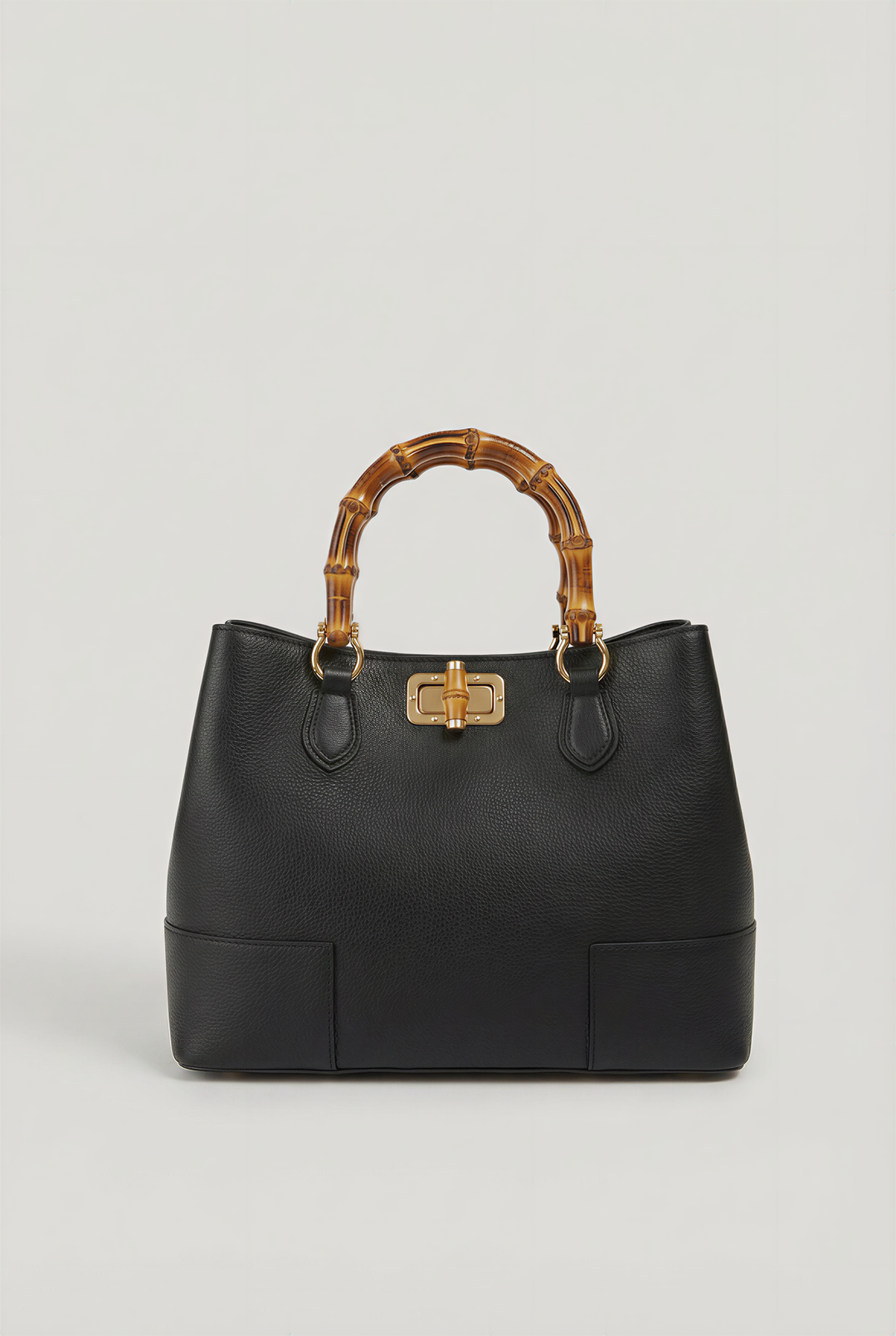 Bamboo Bag in Leather – Made in Italy Moro