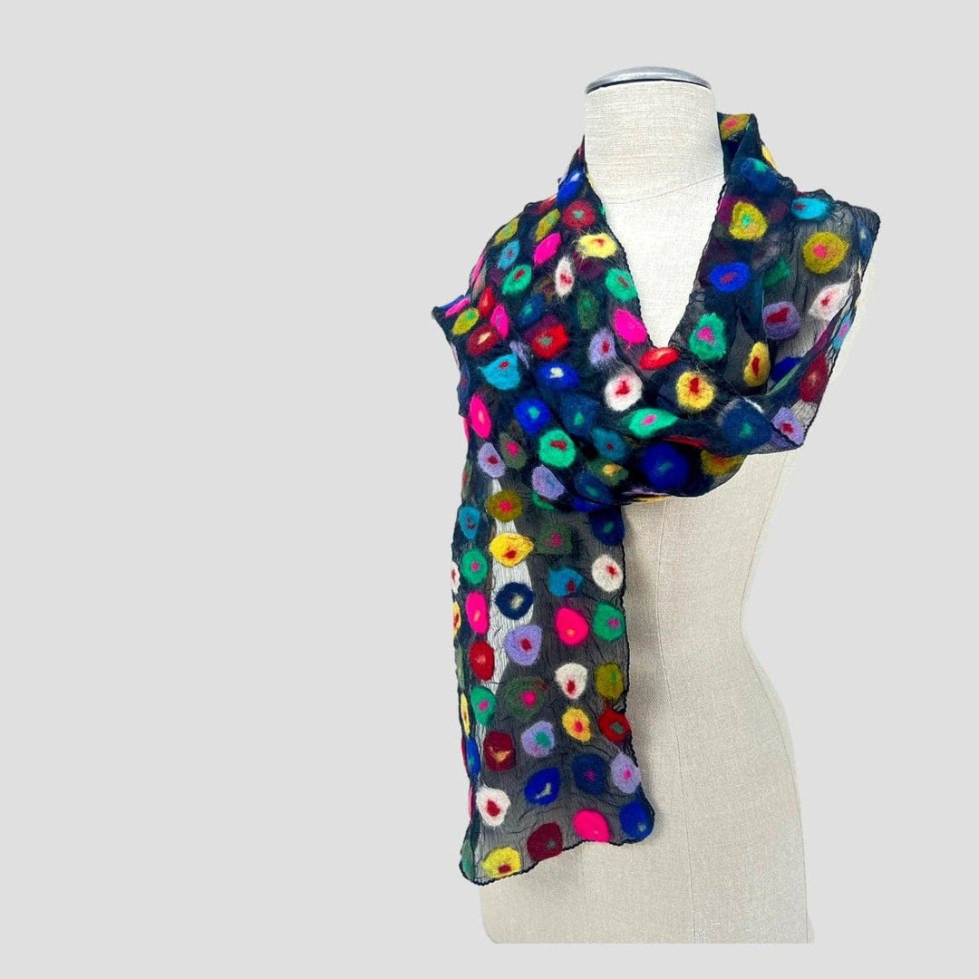 Multi Spotted Polka Felt Scarf