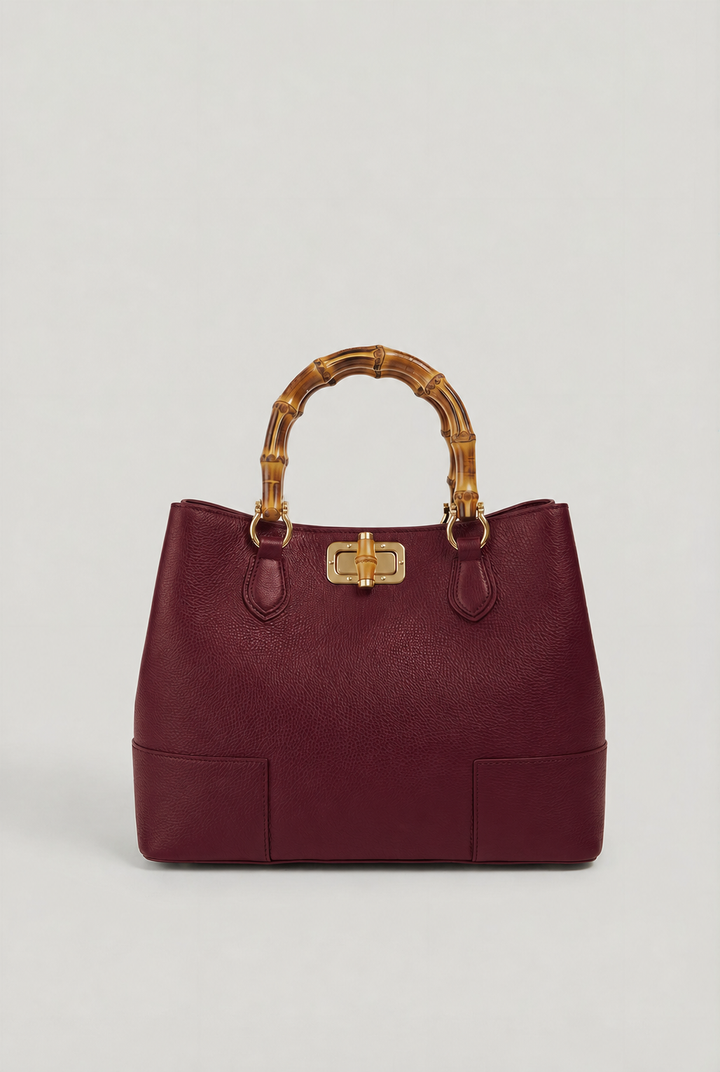 Bamboo Bag in Leather – Made in Italy Nero