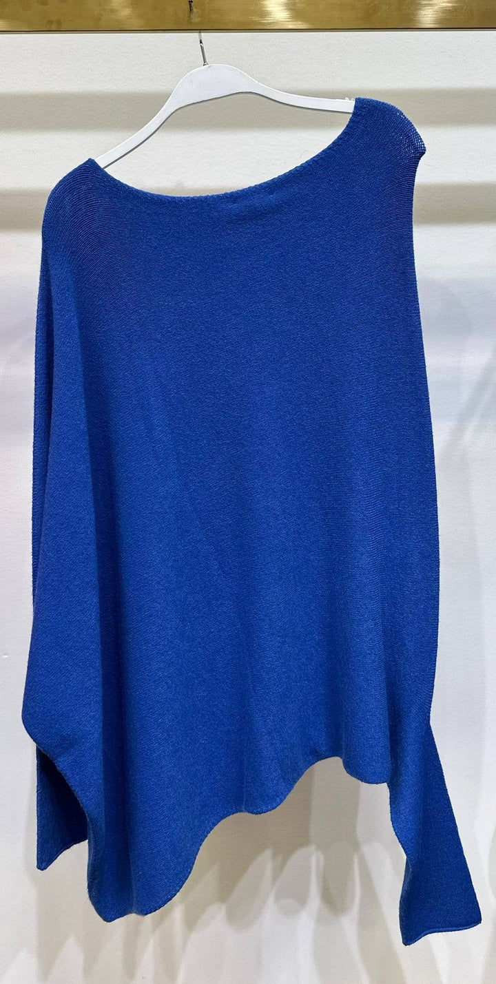 ASYMMETRICAL SWEATER: Cobalt Blue XS/S
