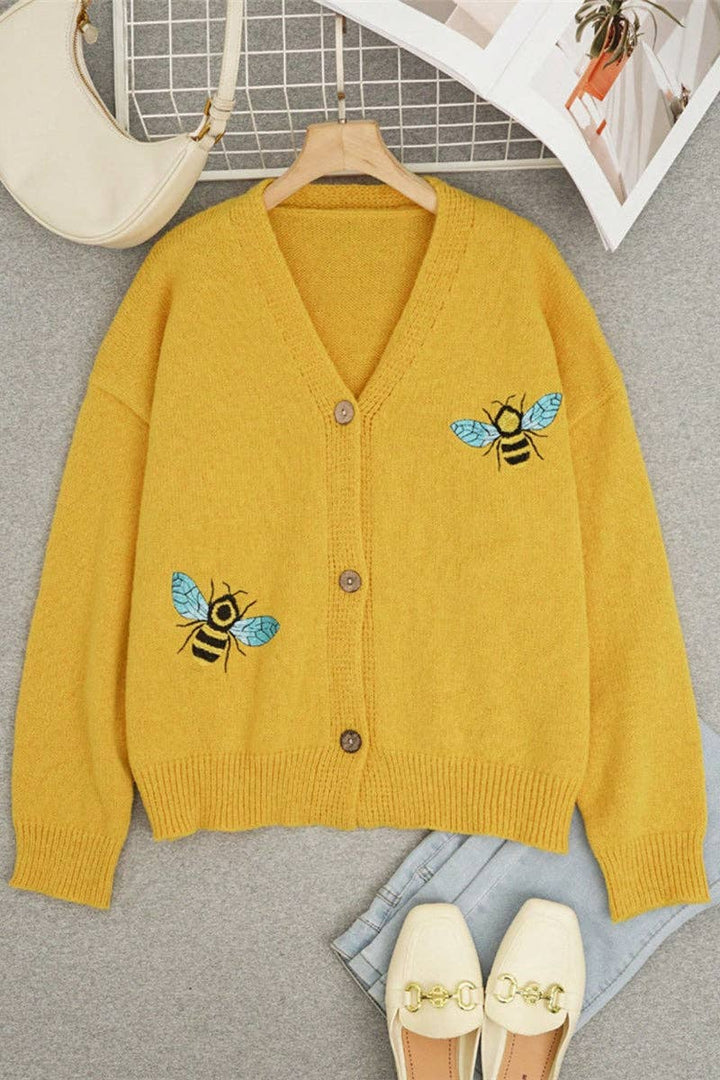 Bee Cardigan: YELLOW / M