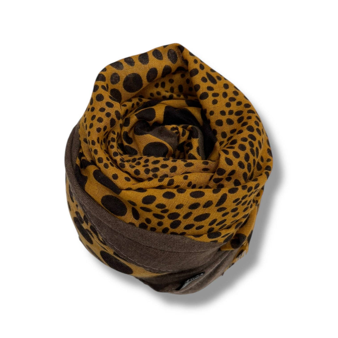 Leopard dots print scarf : Khaki
