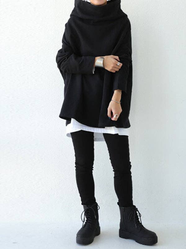 Black&Gray Oversize T-Shirt: BLACK / M