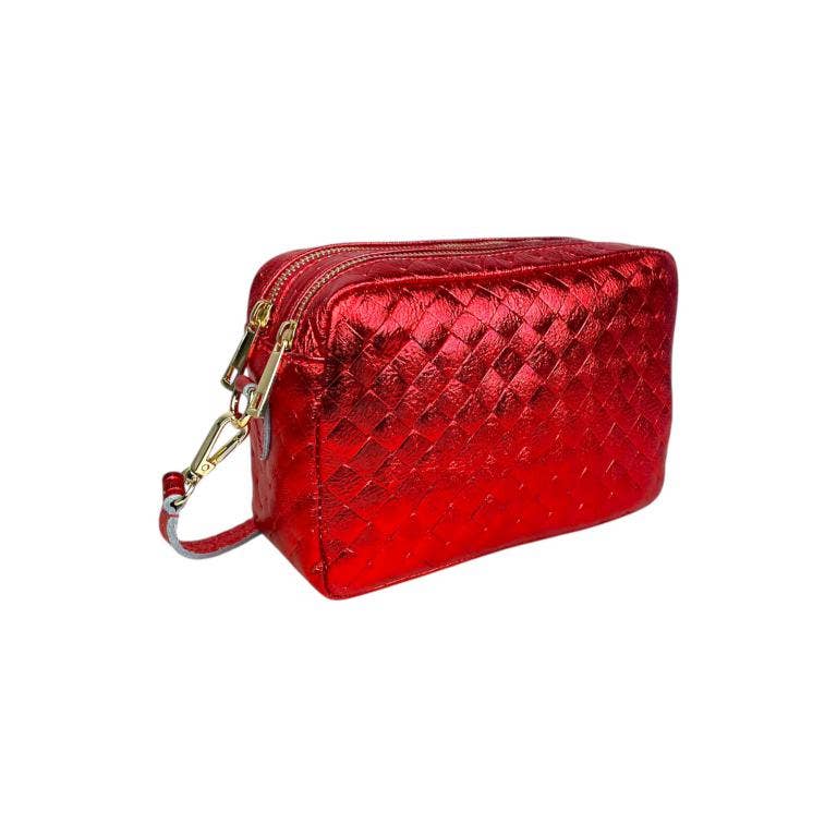 Crossbody Bag in Leather: Gold