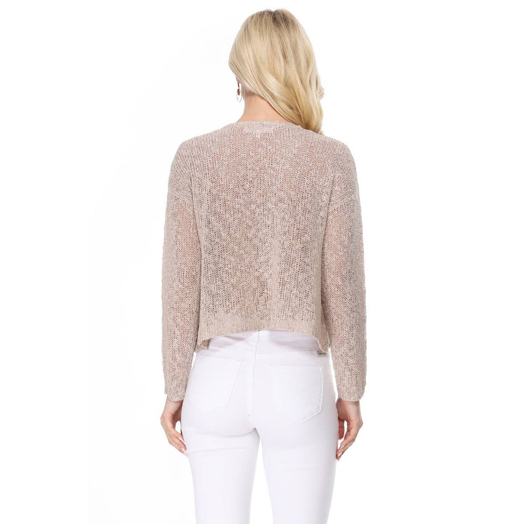 V-Neck Crop Pullover: IVORY / S