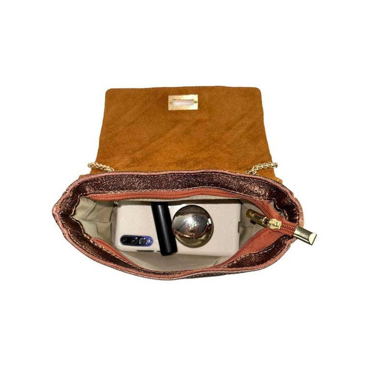 Multicolored Leather Bag: Silver