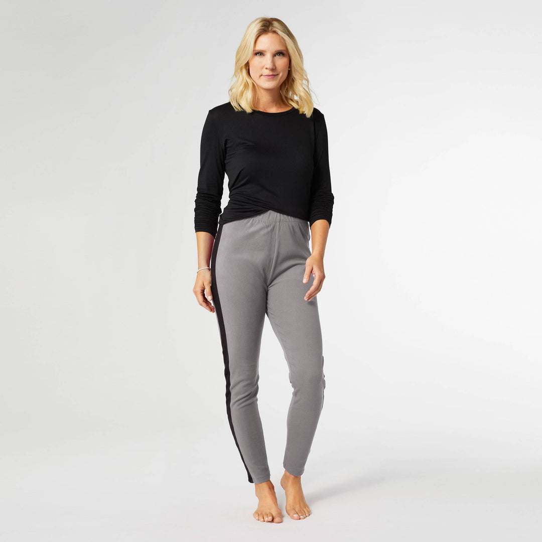 Brushed Legging with Side Stripe: Grey / S/M