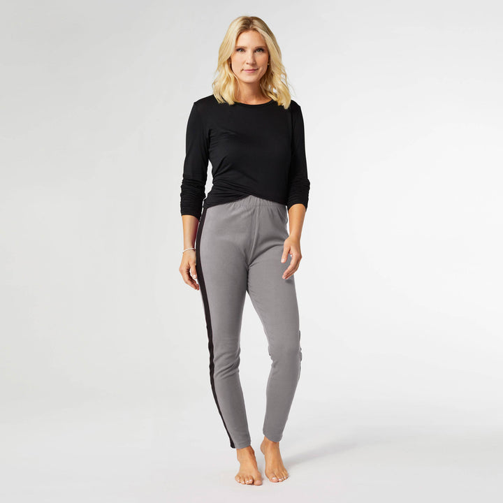 Brushed Legging with Side Stripe: Grey / S/M