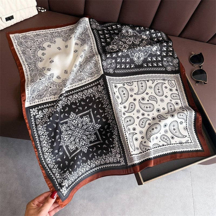 Sheer Trend - Fashion Print Square Scarf: LIGHT PINK