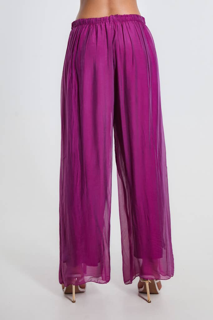 Roxy Silk Straight Leg Pant Orchid
