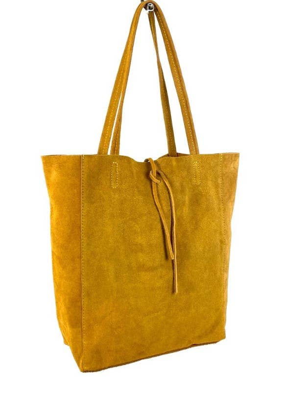 Italian Leather Bag Suede: Military Green