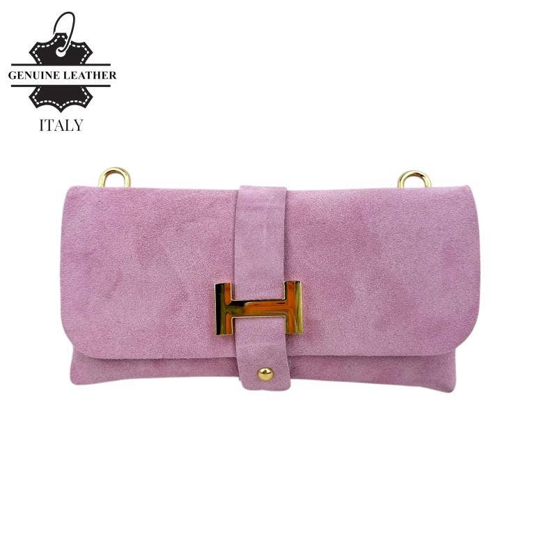 Italian Leather Bag: Suede Black