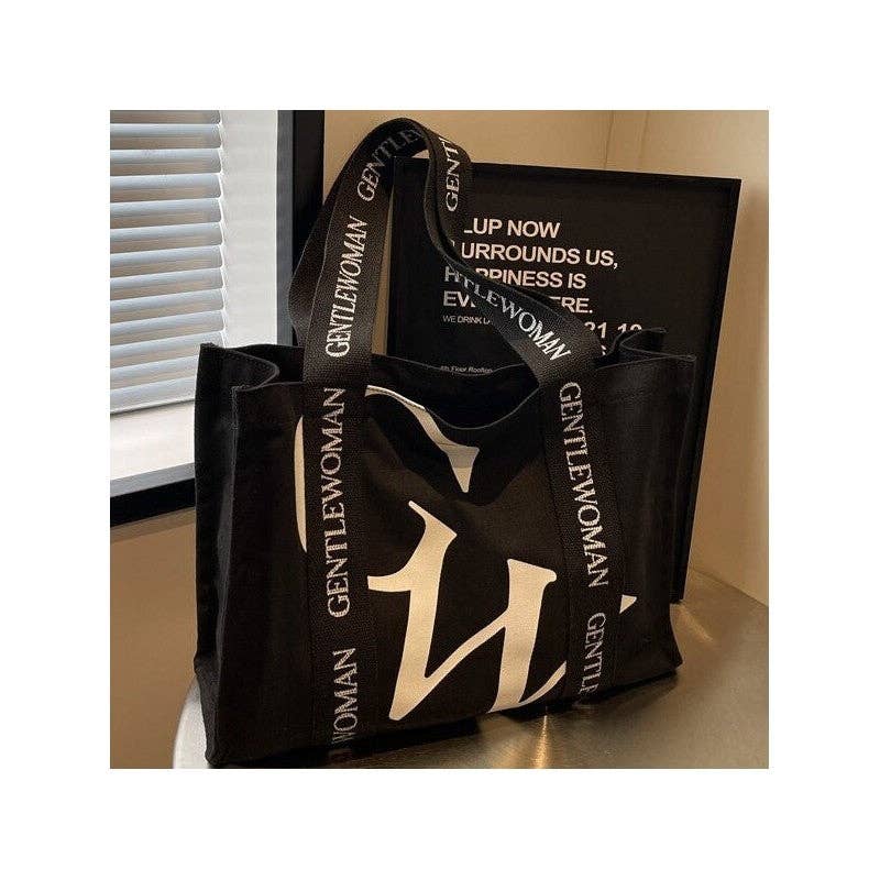 Chic Canvas Tote Bag  Bold Letter
