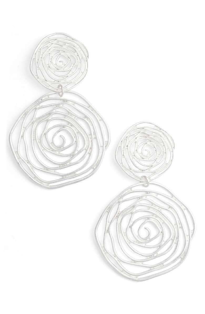 Floral Statement Earrings: Silver