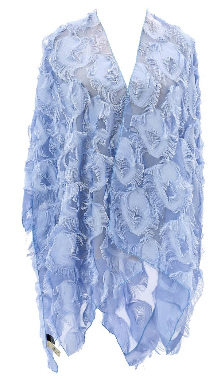 Elegant 3D Feather Fringe Eyelash Kimono/Cover-Up: Purple