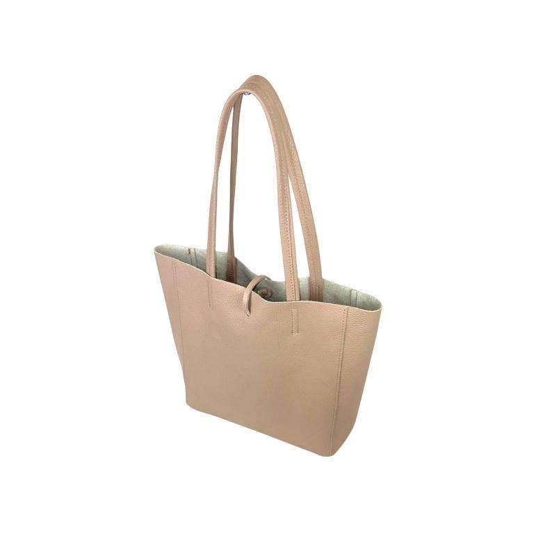 Leather Tote Bag: Brown