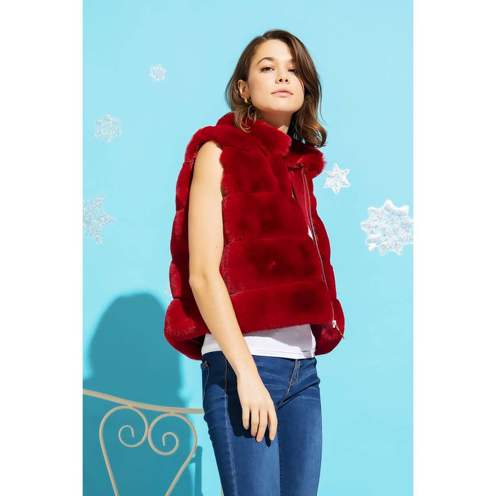 SHORT FUR ZIP VEST/ SM