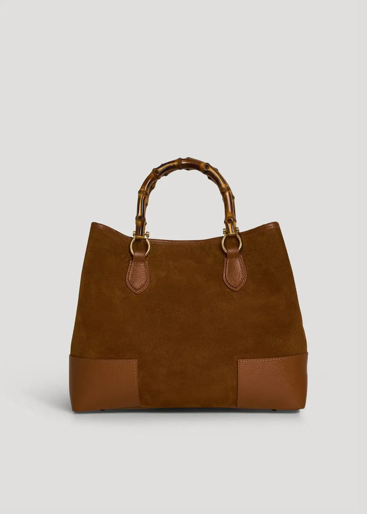 Large Handbag Italian Suede: Oliva