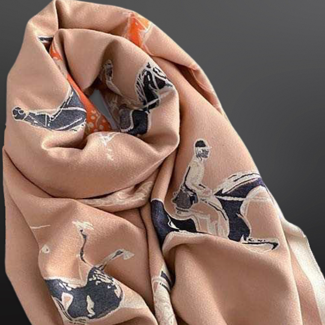 Equipage - Fox Hunter Jumper English Side Saddle Equestrian Horse Scarf: Orange